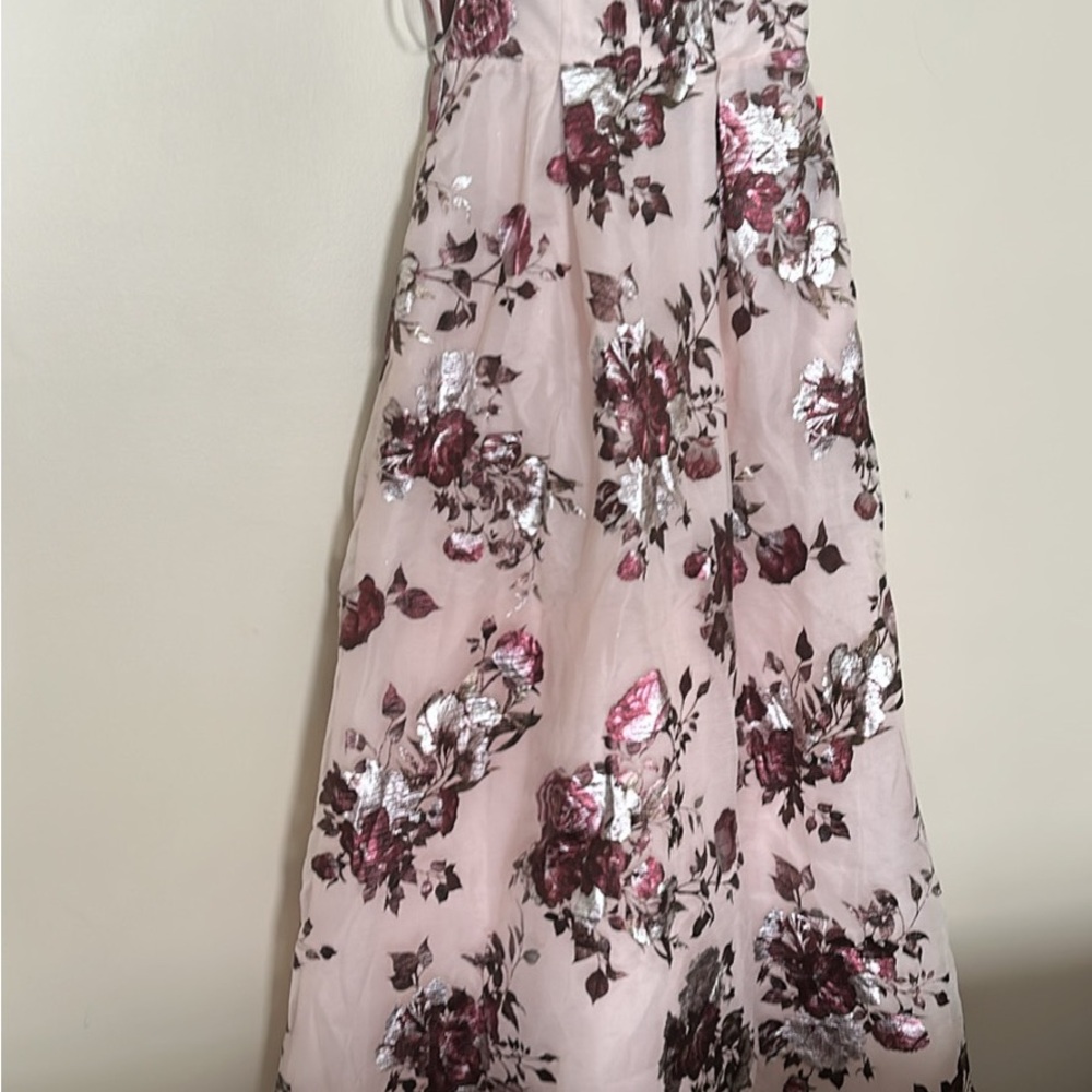 Floral Pink and Silver Dress